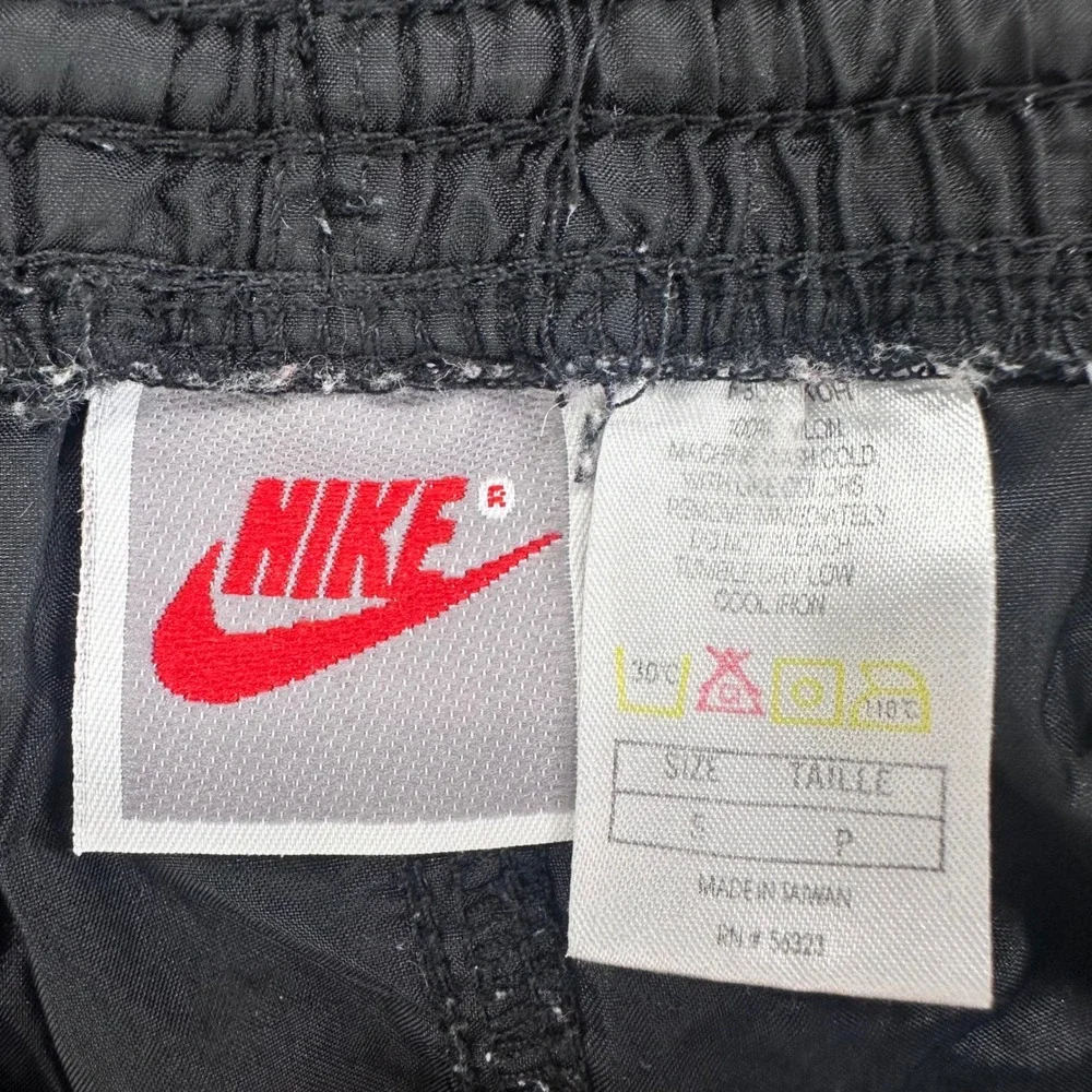 VTG Nike Sweatpants Mens Small Black Nylon Warm‎ Up Ankle Zip Joggers Soccer Gym